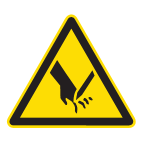Warnaufkleber - Warnung vor Schnittverletzung - Warnzeichen
