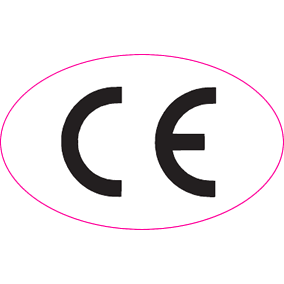 64 x 40 mm, "CE" Zeichen oval