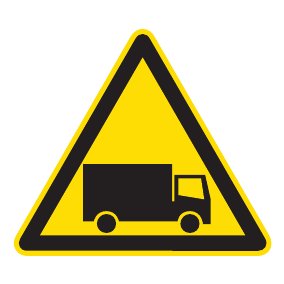 Warnaufkleber - Warnung vor Fahrzeugverkehr - Warnzeichen