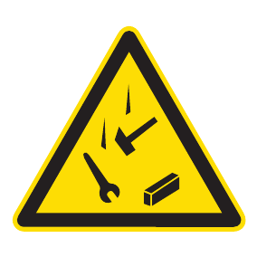 Warnaufkleber - Warnung vor herabfallenden Gegenständen - Warnzeichen