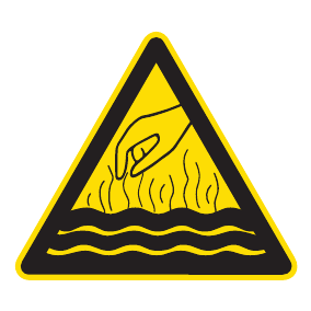 Warnaufkleber - Warnung vor heißen Flüssigkeiten und Dämpfen - Warnzeichen