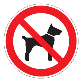 Verbotszeichen - Mitführen von Tieren verboten - Verbotsschild