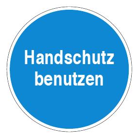 Gebotszeichen - Handschutz benutzen - Gebotsschild - Sicherheitszeichen