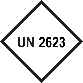 Gefahrgutaufkleber Etikett UN 2623, 100 x 100 mm, Papier