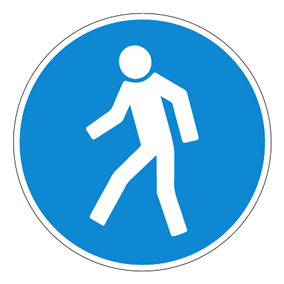 Gebotszeichen - Für Fußgänger - Gebotsschild - Sicherheitszeichen