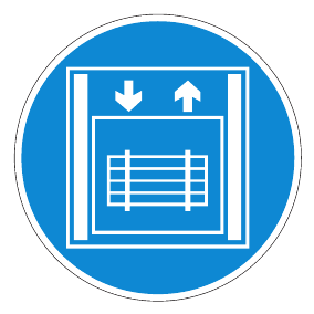 Gebotszeichen - Lastenaufzug - Gebotsschild - Sicherheitszeichen