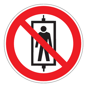 Verbotszeichen - Personenbeförderung (Seilfahrt) verboten - Verbotsschild