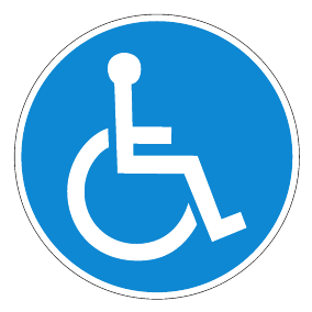 Gebotszeichen - Für Rollstuhlfahrer - Gebotsschild - Sicherheitszeichen