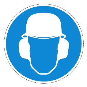 Gebotszeichen - Kopf- und Gehörschutz benutzen - Gebotsschild - Sicherheitszeichen