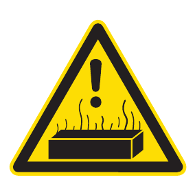 Warnaufkleber - Warnung vor heißen Stoffen - Warnzeichen