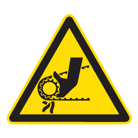 Warnaufkleber - Warnung vor Handverletzung - Warnzeichen