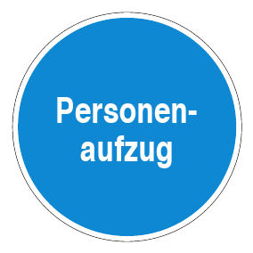 Gebotszeichen - Personenaufzug - Gebotsschild - Sicherheitszeichen