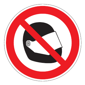 Verbotszeichen - Motorradhelm tragen verboten - Verbotsschild - Sicherheitszeichen