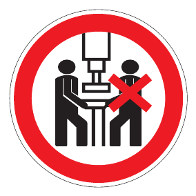 Verbotszeichen - Maschine darf nur von einer Person bedient werden - Verbotsschild - Sicherheitszeichen