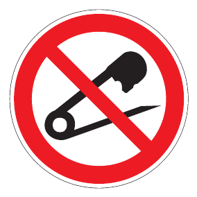Verbotszeichen - Keine Nadeln einstechen - Verbotsschild - Sicherheitszeichen