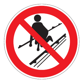 Verbotszeichen - Personenbeförderung mit Stetigförderer verboten - Verbotsschild - Sicherheitszeichen