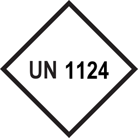 Gefahrgutaufkleber Etikett UN 1124, 100 x 100 mm, Papier