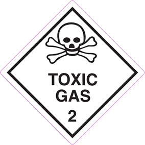 Gefahrgutaufkleber Giftige Gase mit Text