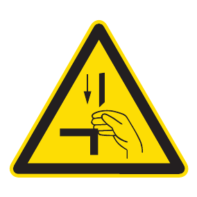 Warnaufkleber - Warnung vor Schneidund Stanzgefahr - Warnzeichen