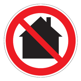 Verbotszeichen - Nicht in Wohngebieten verwenden - Verbotsschild - Sicherheitszeichen