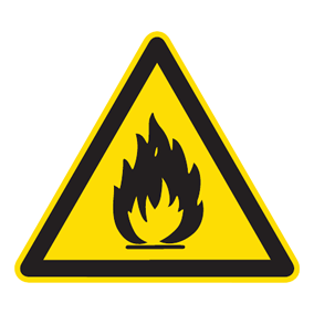 Warnaufkleber - Warnung vor feuergefährlichen Stoffen - Warnzeichen