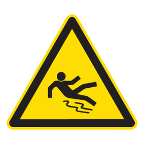 Warnaufkleber - Warnung vor Rutschgefahr - Warnzeichen