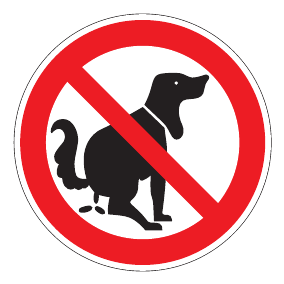 Verbotszeichen - Hier kein Hundeklo - Verbotsschild - Sicherheitszeichen